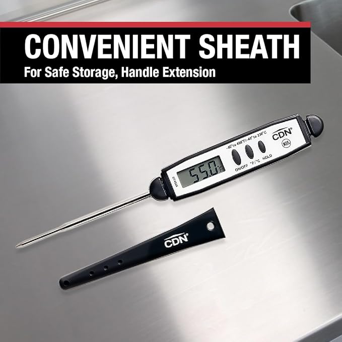 CDN Waterproof Digital Cooking Thermometer Instant Read 2.75" Stainless Shatterproof Ideal for Meat, Poultry, BBQ NSF Certified DT450X - Image 6