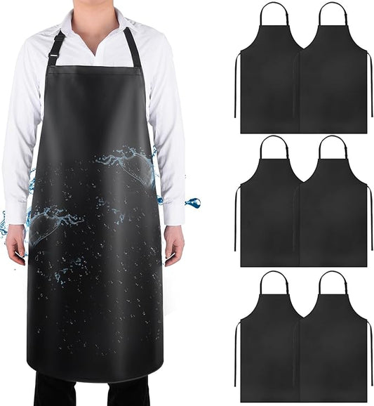 Gotega Waterproof Rubber Vinyl Apron Adjustable Dishwasher Apron - Apron for Women Men Heavy Duty Work Apron by Gotega