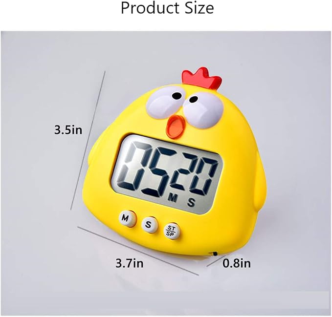 Kitchen Timer, Cute Cartoon Animal Countdown, Digital Cooking Timer with Magnetic, LCD Large-Screen Visual Clock, Hangable Alarm Clock with Stand，for Cooking Bake Sport Game (Timer-XG)