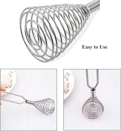 Stainless Steel Spring Coil Whisk Wire Whip Cream Egg Beater Gravy Cream Hand Mixer Kitchen Tool Accessories For Mixing, Blending, Beating, Stirring, Cooking