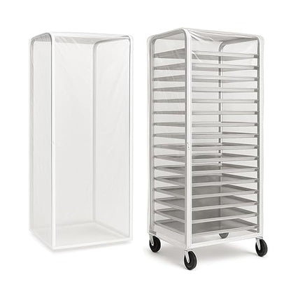 Bun Rack Cover – Transparent PVC with 4 Sided Zippers – Universal 20 Tier Sheet Pan & Speed Rack Cover – Heavy Duty, Waterproof & Dustproof Bread Rack Cover Bakery Rack Cover by Unknown