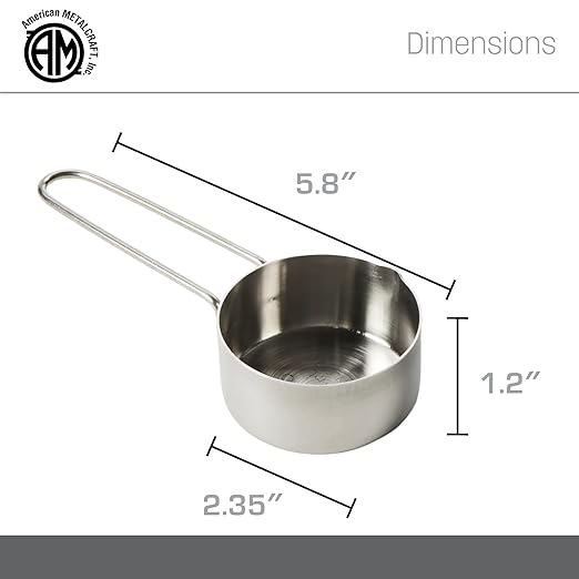 American METALCRAFT, Inc. 1/3 Stainless Steel Measuring Cup, Silver - Image 4