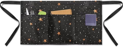 Server Apron with 3 Pockets, Waterproof Oil Waitress Waiter Half Apron for Restaurant Hotel Kitchen Cafe