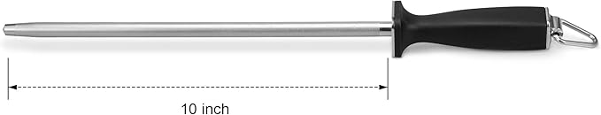 Superior Knife Sharpening Rod, 10 Inch Professional Diamond Brushed Sharpening Steel - Image 7