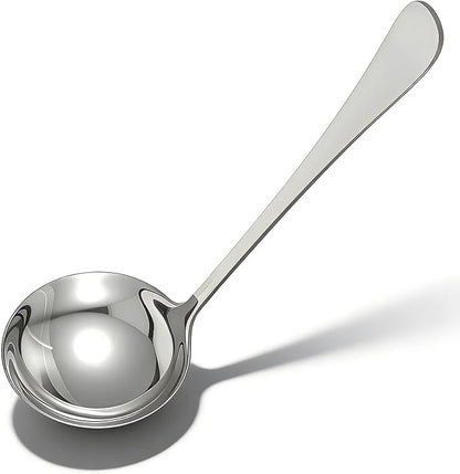 Jeffdad Gravy Ladle, Stainless Steel Sauce Soup Ladles 7.1‘’ Gravy Ladles Silver Polished Kitchen Utensil for Spooning GravySauce Soup