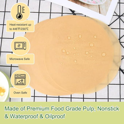 BOYAN 12 Inch Parchment Paper Rounds, Set of 220, Non Stick Parchment Paper for Baking, Round Pizza Parchment Paper for Pizza Maker, Pizza Pan, Tortilla Press, Quesadilla Maker, Cake Pan and More