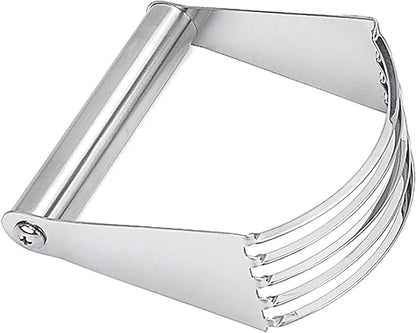 Dough Blender, 4.6 Inch x 4 Inch Stainless Steel Pastry Cutter with Stainless Steel Handle for Dough Mixer Butter Cutter Baking (Silver)