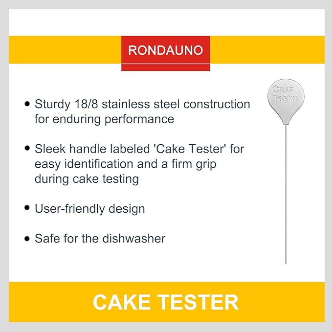 Cake Tester, 2 Packs Cake Testers for Baking and Cakes Testing Stick Doneness Endurance CakeTester Skewer 7.9 in Stainless Steel Rondauno - Image 3