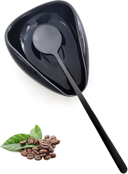 Ture Small Mini Ceramic Spoon Rest: Coffee Teaspoon & Bar Spoon Holder Kit, Black & Black (sic) - Coffee Bar Accessories by PFCTRJR