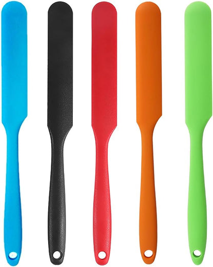 5 Pcs Silicone Jar Spatulas,Sourdough Spatula with Long Handle,Cake Cream Butter Spatulas(5 Pcs) by GZLT