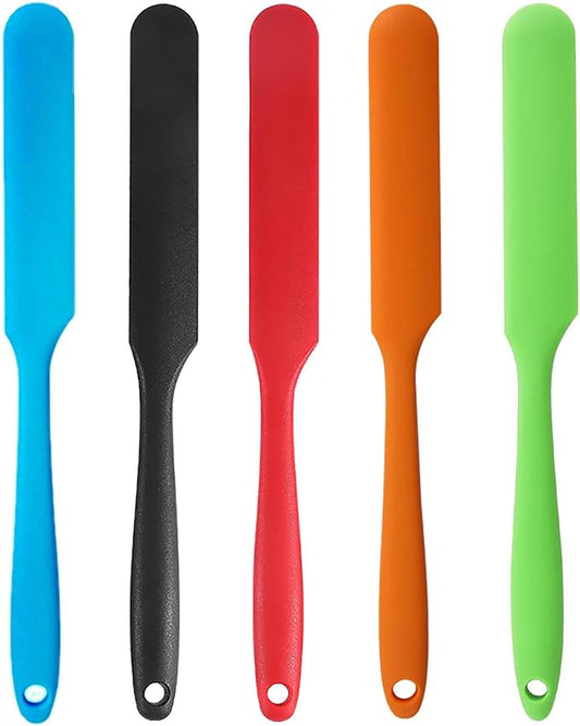 5 Pcs Silicone Jar Spatulas,Sourdough Spatula with Long Handle,Cake Cream Butter Spatulas(5 Pcs) by GZLT