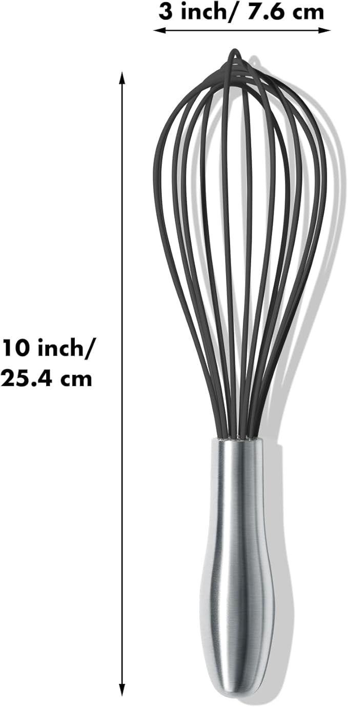 OYV 10-Inch Black Silicone Whisk, Heat Resistant 480°F Kitchen Whisk with Stainless Steel Ergonomic Handle, Non-Scratch for Nonstick Cookware, Dishwasher Safe, Perfect for Blending, Cooking & Beating - Image 7