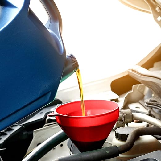 4 Pcs Automotive Funnels Set, Wide Mouth Fuel Funnel, Plastic Long Neck Oil Funnel, Flexible Right Angle Funnels, with Detachable Spout and Filter for Water/Gasoline/Coolant/Engine Oil - Image 6