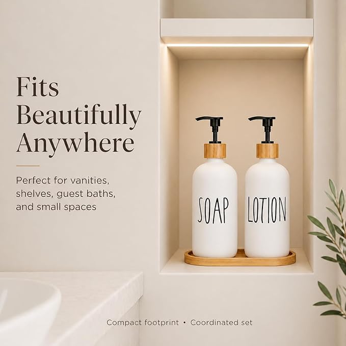 Glass Lotion Dispenser,Refillable Matte Black Hand Lotion Dispenser Suitable for Bedroom,Body or Hand Lotion Bottle Rustic Bedroom Decor - Image 5
