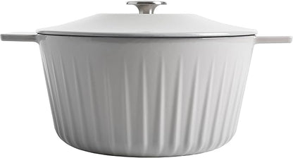 Martha Stewart Eastholm 5 QT Enameled Cast Iron Dutch Oven, Grey