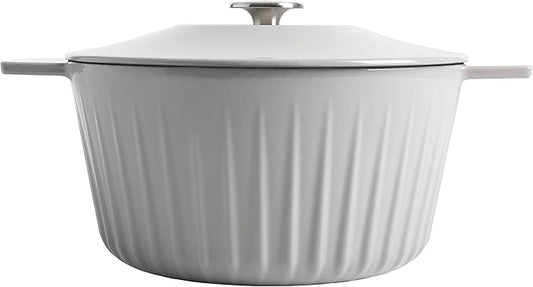 Martha Stewart Eastholm 5 QT Enameled Cast Iron Dutch Oven, Grey