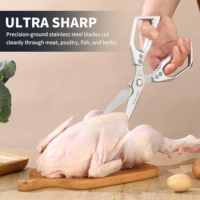 Kitchen Scissors Heavy Duty for Food, All Purpose Meat Scissors, Premium Ultra Sharp Japanese Stainless Steel Kitchen Shears - Image 3