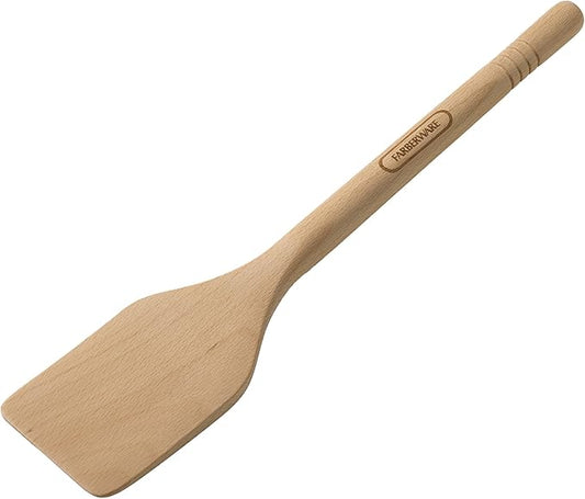 Farberware Beechwood Turner Spatula - Durable Wood Kitchen Utensil with Thin Tapered Edge, Safe for Nonstick Cookware, Perfect for Flipping Pancakes, Eggs, and More