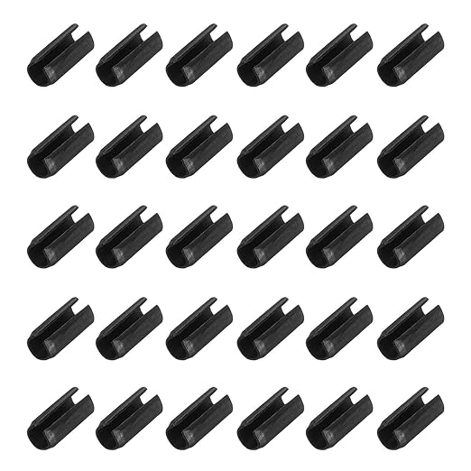MECCANIXITY 120Pcs Slotted Split Roll Pins 1/10 Inch(2.5mm) Dia. 6/25 Inch(6mm) Length Steel Spring Tension Expansion Dowels for Secure Fastening, Black