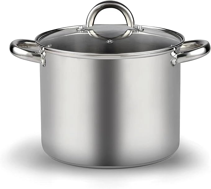 Cook N Home Stockpot with Lid, Basics Stainless Steel Soup Pot, 12-Quart by CookNHome