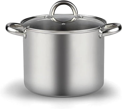 Cook N Home Stockpot with Lid, Basics Stainless Steel Soup Pot, 12-Quart by CookNHome