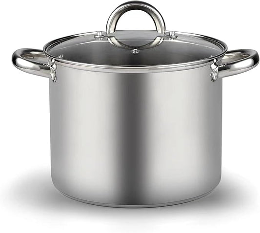 Cook N Home Stockpot with Lid, Basics Stainless Steel Soup Pot, 12-Quart by CookNHome