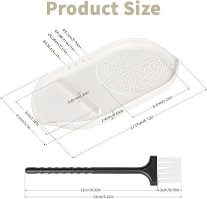 WhiteRhino 4 in 1 Ceramic Garlic Grater with Egg Cracker,Spoon Rest and Herb Stripper, Ginger Grater Plate for Grinding Wasabi Fruits Vegetables Ginger Garlic Cheese(6.76inx3.7in) - Image 3