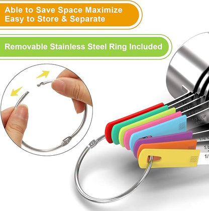Wildone 8-Piece Measuring Cups Set, Stainless Steel Nesting Measuring Cups, Perfect for Dry and Liquid Ingredients, Dishwasher Safe - Image 5