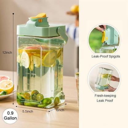 0.9 Gallon Drink Dispenser with Spigot,100% Leakproof,Sealed and Filter screen,Milk,Lemonade Dispenser,Juice Containers With Lids For Fridge and Dairly Use,Beverage Liquid Drink Container for Party - Image 3