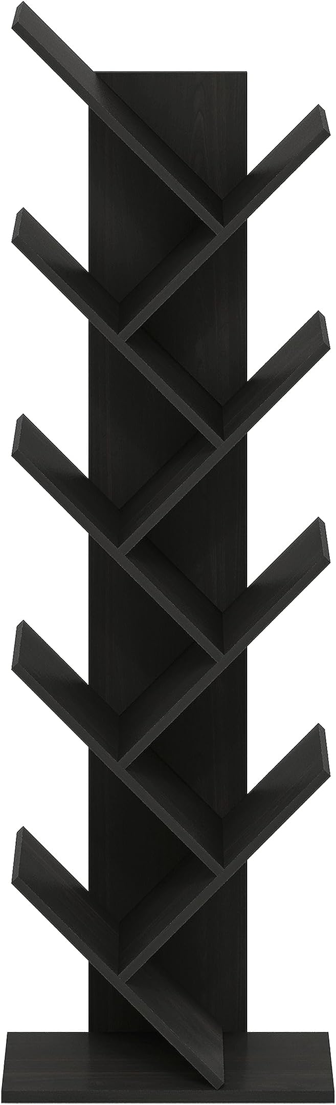 Furinno TREE Book Shelf, 9-Tier Bookshelf, Tree Bookcase with Angled Open Shelf, 8.4 x 15.7 x 50.9, for Room Decor, for Living Room, Bedroom, Home Office, Espresso - Image 6