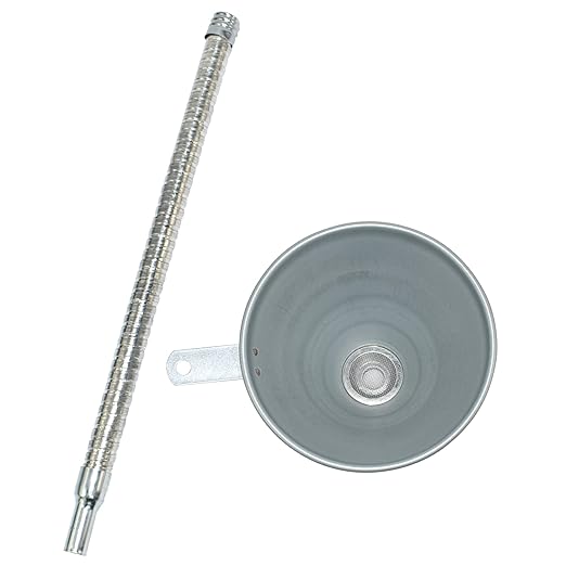 14.84" Steel Bendable Spout Funnel with Filter for All Automotive Oils, Metal Flexible Long Funnels for Automotive Use for Transmission Fluid, Diesel Fuel, and Other Liquids, with Gloves - Image 7