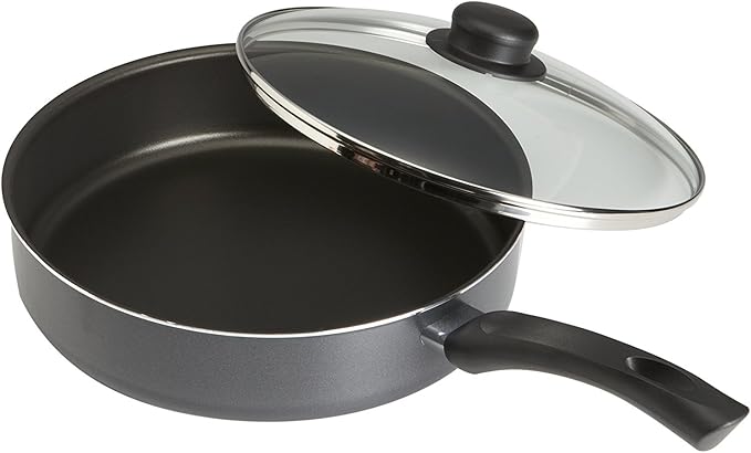 GoodCook Everyday Deep Sauté Pan with Lid, Aluminum Nonstick Construction, 11-Inch, Black by GoodCook