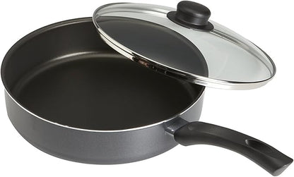 GoodCook Everyday Deep Sauté Pan with Lid, Aluminum Nonstick Construction, 11-Inch, Black by GoodCook