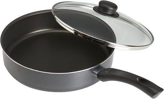 GoodCook Everyday Deep Sauté Pan with Lid, Aluminum Nonstick Construction, 11-Inch, Black by GoodCook