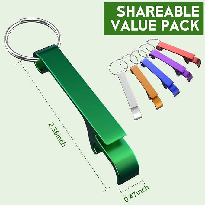 6 Pack Bottle Opener Keychain Set, Colorful Aluminum Alloy Beer Bottle Openers, Small Lightweight Keychain Opener for Beer, Soda & Can Opening, Pocket Bar Tool for Home, Camping & Parties - Image 7