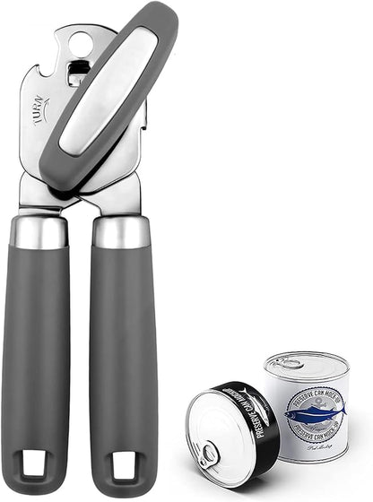 Can Opener,Professional 3-In-1 Multifunctional Manual Can Openers Bottle Opener,Kitchen Durable Stainless Steel Heavy Duty Can Opener Smooth Edge for Kitchen Seniors Friendly by OUTWAY