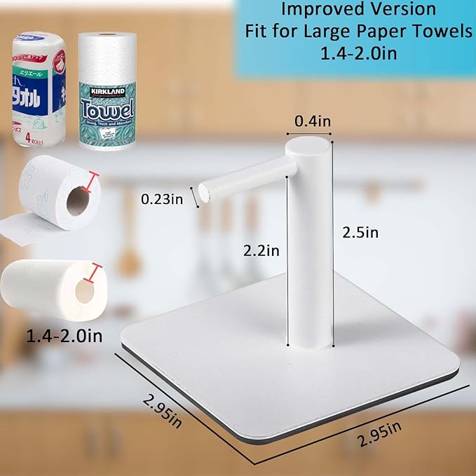 Magnetic Paper Towel Holders Heavy Duty Steel Brushed Holder with Strong Magnetic Backing - Fit for Large Paper Towels or Use as Hook - for Kitchen,Refrigerator,Grill,Garage,Shop(White,2x3IN) - Image 6