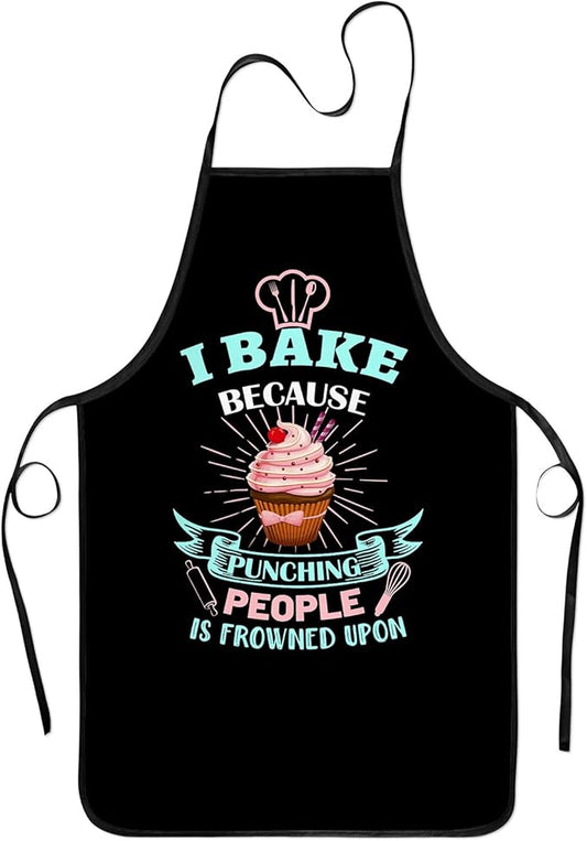 Baking Apron for Women I Baking Because People Is Frowned Aprons Gifts for Men Woman Family Friends