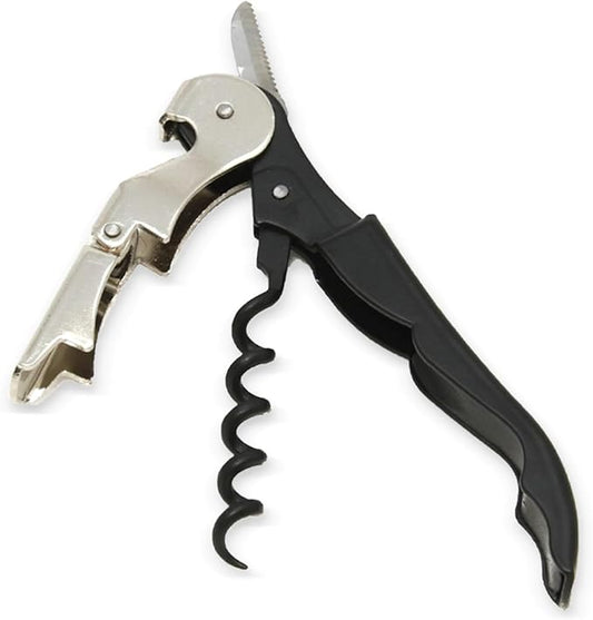 Chef Craft Select Waiters Corkscrew with Foil Cutter and Bottle Opener, 5 inches in Length, Stainless Steel/Black by ChefCraft