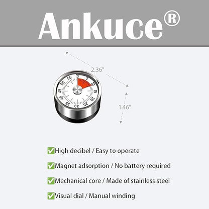 Digital Kitchen Timer for Cooking, Loud Alarm, Magnetic Back, Black and Silver (Sliver-t) - Image 2