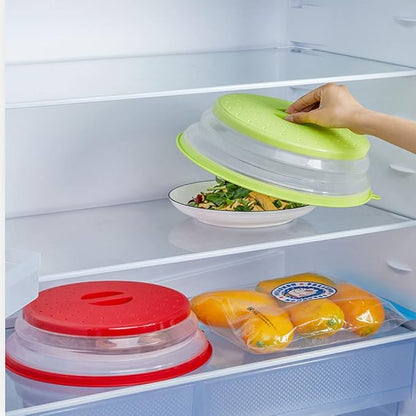 Collapsible Microwave Splatter Cover, 10.5 Inch, Dishwasher-safe, Microwave Plate Cover With Steam Vent，BPA-Free Silicone & Plastic (gray)