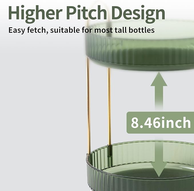 Asayuee 360 Rotating Perfume Organizer,3 Tier Large Capacity Make Up Organizers and Storage,Makeup Organizer for Bathroom,Cosmetic Perfume Stand Holder (Green-3 Tier) - Image 6