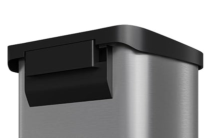 Garvee 13 gal / 50 L Stainless Steel Trash Can with Lid, Large Garbage Can for Kitchen, Rustproof Step-on Kitchen Metal Trash Bin with Liner Rim, Rear Handle, Soft Close Plastic Lid, Silver - Image 9