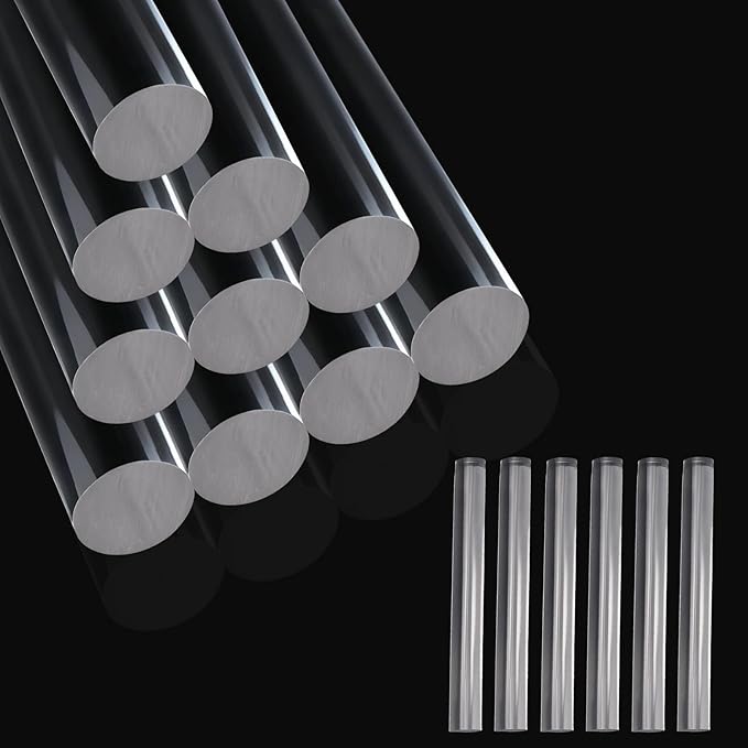 16pcs Acrylic Clay Roller, Plastic Clear Round Tube Roller Pin Polymer Clay Tools for DIY Handmade Crafts Handmade Art Supplies by Unknown