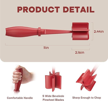 Meat Chopper, Upgrade Hamburger Smasher, Premium Heat Resistant Meat Masher for Ground Beef, Ground Turkey and More, Non Stick Mix Grinder-Red - Image 2