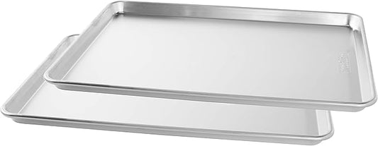 Nordic Ware Naturals Extra Large, 21 x 15 inch Baking Set - USA Made Aluminum Commercial Quality Pan for Baking or Roasting, Encapsulated Galvanized Steel Rim Prevents Warping, 2pk Big Sheet by NordicWare