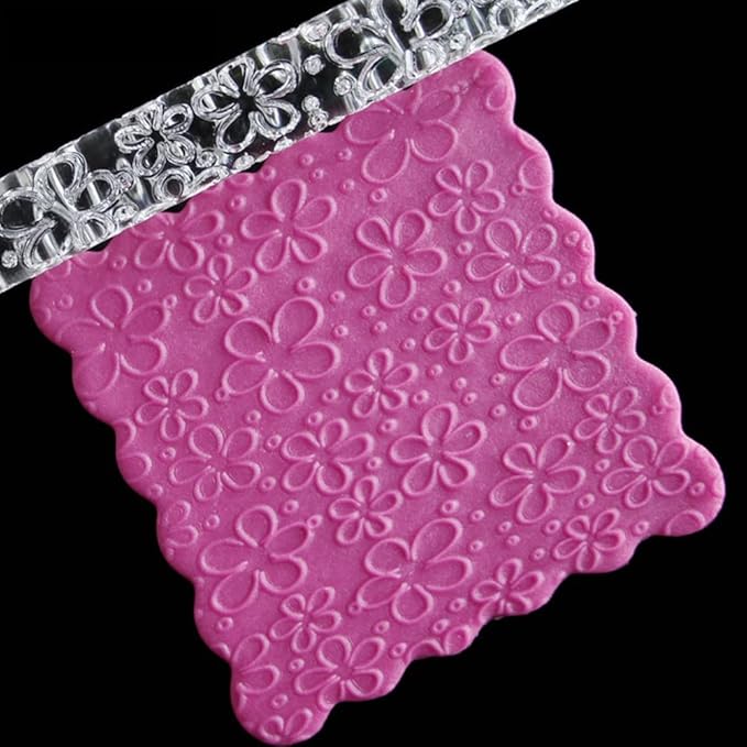 Rengue Acrylic Rolling Pin with 28 Patterns, Compliant Material, Comfortable Grip, 16 X 1 Cm, Lightweight for Dough and Pastry Acrylic Rolling Pin with 28 Patterns, Nan Kitchen (#5)
