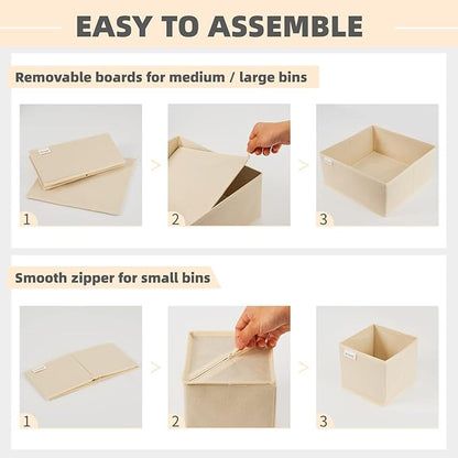 Criusia Drawer Organizer Clothes, 8 Pack Underwear Drawer Organizer, Foldable Cloth Storage Box Closet Organizers and Storage for Clothes, Socks, Scarves, Ties (Beige) - Image 4