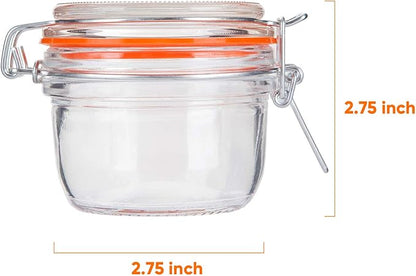 Small Glass Jars With Airtight Lids, Glass Spice Jar 5 oz,Maosn Jars With Leak Proof Rubber Gasket 150ml,Glass Storage Containers With Hinged Lid,Kitchen Canisters 12 Pack - Image 2