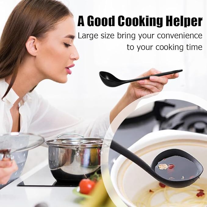Large Plastic Serving Spoons,Disposable Heavy Duty Serving Spoons,Long Handle Scoop Soup Rice Ladle for Party Catering Buffet Restaurant,20 Pieces - Image 4